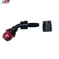 Raccords de carburant à connexion rapide en aluminium poli BJR Automotive AN16 Rouge, raccords pivotants à 45 degrés à déconnexion rapide pour tuyaux de carburant