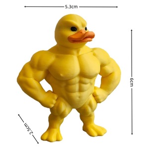 Statue <span class=keywords><strong>de</strong></span> canard musclé en plastique durable imprimée en 3D Bodybuilder unique Canard Cadeau Sculpture animale en résine pour décor <span class=keywords><strong>de</strong></span> bureau à domicile - Product Image 2