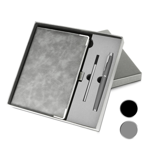 Juego de diario y bolígrafo de cuero forrado A5 con logotipo personalizado profesional, cuaderno de tapa dura, Bloc de notas de oficina, juego de papelería con caja de regalo - Product Image 1