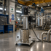 Homogénéisateur émulsifiant à cisaillement haute vitesse 3 KW 220V pour laboratoire, moteur AC, levage électrique, SUS304, capacité 200L, mélange de produits alimentaires et chimiques