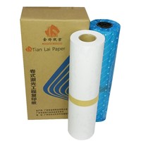 Rollo de papel de plotter CAD profesional de alta calidad, papel de impresión azul de 24 pulgadas, rollos de papel Bond de inyección de tinta de 80 GSM con plotter de 3 núcleos