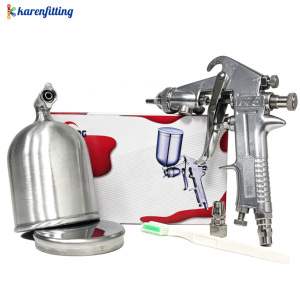 Pistolet de pulvérisation à gravité 400 ml avec buse de 1,5 mm, corps forgé argenté, finition anodisée, pour vernis de finition, avec accessoires - 001 - Product Image 2