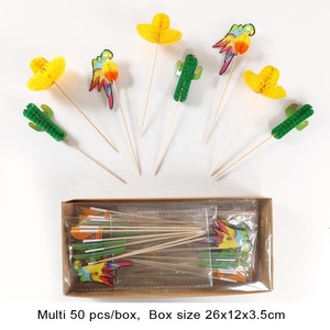 EASTTERN 50 unids/caja venta al por mayor panal mexicano pastel selecciones pastel Toppers fiesta selecciones loro/Cactus/Sombrero pastel selecciones - Product Image 4