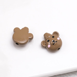 Sombreros de colores Oso Pintura Aleación Cuentas perforadas Pulseras Diy Accesorios de joyería Cuentas de metal Oso lindo - Product Image 1