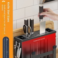 Support mural en acier inoxydable pour couteaux, organisateur de couverts sans perçage, porte-couteaux, support pour baguettes, support pour planche à découper, rangement