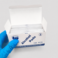 Lingettes à l'alcool éthylique à 75 %, usage unique, stériles, emballées individuellement pour les soins personnels, 3x6 cm, 100 pièces