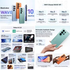 Smartphone Blackview WAVE <span class=keywords><strong>10</strong></span>, 8 Go + 256 Go, écran 6,88 pouces 120 Hz, appareil photo 32 MP, Android 16, Unisoc UMS9230E Octa Core, téléphone portable 4G - Product Image 5