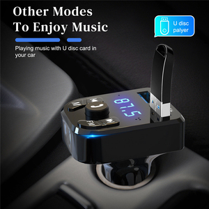 Carro Mãos-livres <span class=keywords><strong>Bluetooth</strong></span> 5.0 Transmissor FM Carro <span class=keywords><strong>Bluetooth</strong></span> Kit MP3 Modulador <span class=keywords><strong>Player</strong></span> Handsfree Receptor De Áudio 2 USB Carregador Rápido - Product Image 3