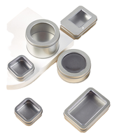 Boîte en métal pour cadeaux, baumes et trésors, avec couvercle en PVC transparent, écologique, mini, portable, étui de rangement