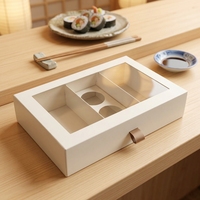 Boîte à pâtisserie de haute qualité avec logo personnalisé, estampage à chaud, lamination brillante, recyclable, support pour sauce, insert de qualité alimentaire, sushi, shawarma, cadeau