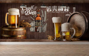 Papel Tapiz Fotográfico 3D Personalizado, Mural Retro Nostálgico de Cerveza para Restaurante, Bar, KTV, <span class=keywords><strong>Bodega</strong></span>, Papel Tapiz Autoadhesivo - Product Image 2
