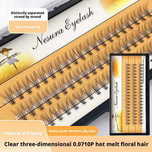 Kit de cils en grappe DIY noir à marque privée, logo personnalisé, pointes, cils synthétiques vaporeux, volume longue durée, effet 3D, sans cruauté - Product Image 3