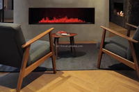 Chimenea Eléctrica Moderna de Acero para Decoración del Hogar, Chimenea de Vapor de Agua con Inserto Atomizador LED, Llama Inteligente, Vapor 3D