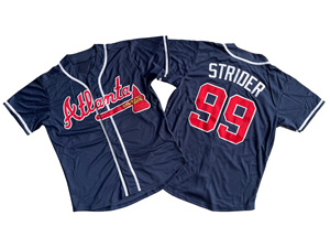 Maillot de baseball personnalisé Atlanta Alternate 2026 grande taille - Bleu, protection UV, séchage rapide, logo brodé, uniforme cousu - Product Image 2