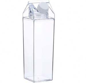 <b>Hot</b> Sale Creative Transparent Plastic <b>Water</b> <b>Bottle</b> With Custom Logo Bpa Free Milk Box Carton Shaped <b>Water</b> <b>Bottle</b> - Product Image 3