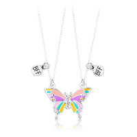 2 pcs/set Couple Popular Butterfly Matching Pendant Necklace BFF Magnetic Best Friend Necklaces