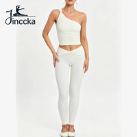 Nouvel ensemble de sportswear pour femme : Leggings torsadés asymétriques et débardeur ultra doux pour le yoga et le fitness