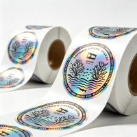 Autocollants personnalisés en vinyle holographique de haute qualité, imperméables, résistants à l'huile et aux UV, logo personnalisé pour l'emballage alimentaire