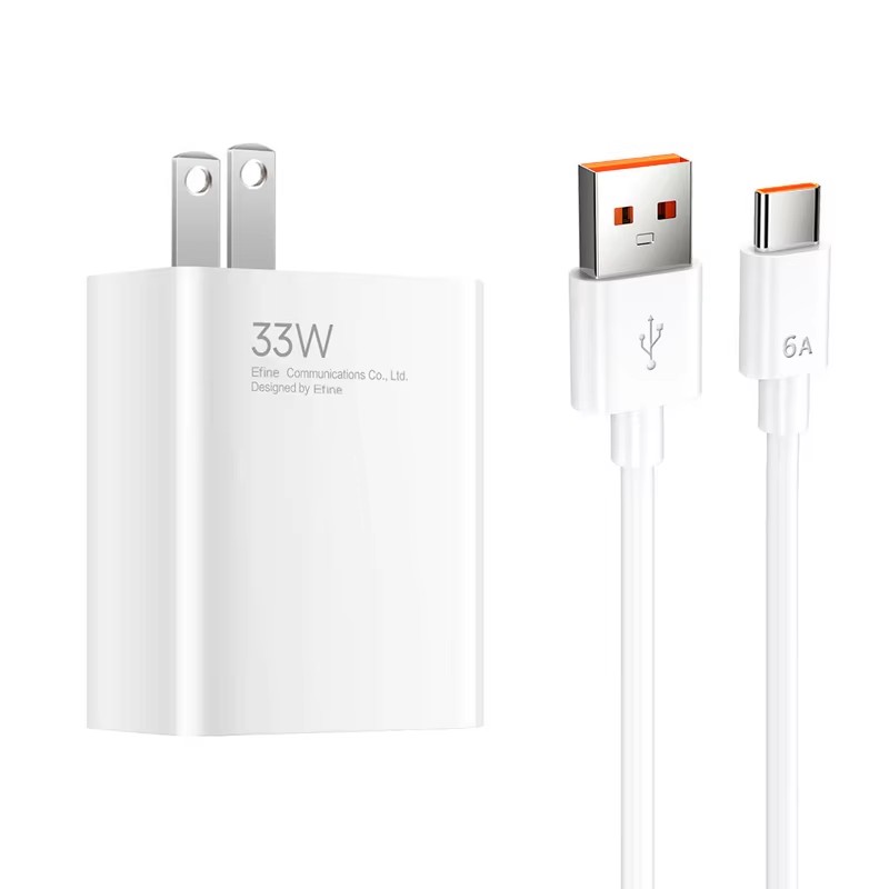 Chargeur USB blanc 33W avec câble Type-C