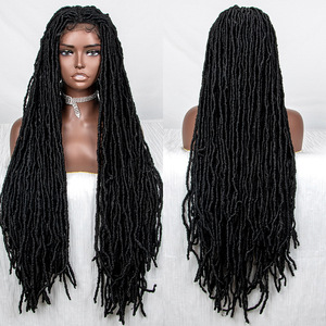 Perruques synthétiques Ainizi de 38 pouces de long, tresses pré-torsadées Goddess River Locs, avec dentelle frontale complète pour femmes noires - Product Image 2