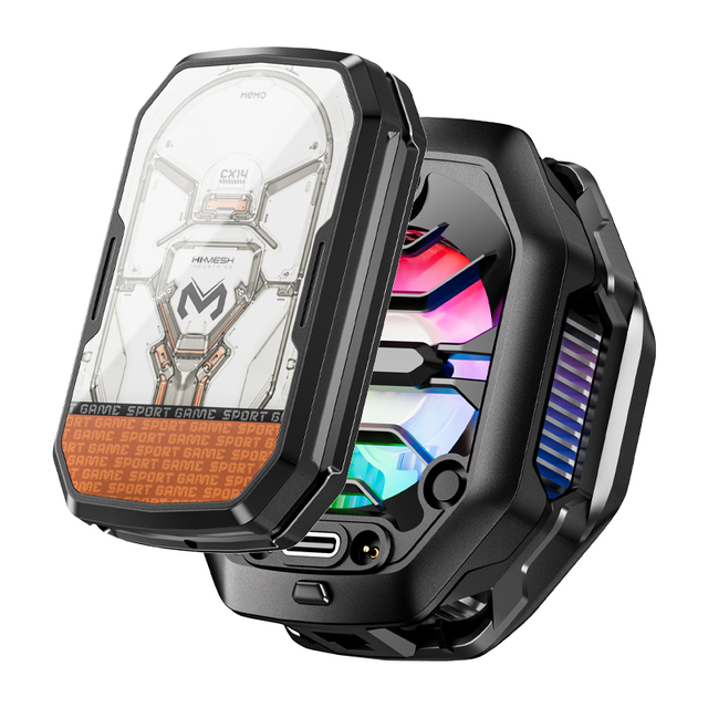 MEMO CX14 Portable Magnetic Semiconductor Mobile Phone Cooler RGB 2000mAh Battery Black Gaming Phone Cooler