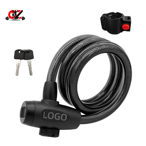 High Security Bicycle <b>Lock</b> 12mm Thick Steel <b>Cable</b> Anti Theft Bike <b>Lock</b> <b>with</b> Mounting Bracket - Product Image 6