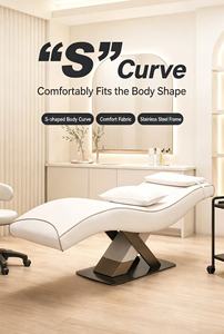 Luxury S-Shaped Ergonomic Facial Lash Bed Electric Spa Massage Table with <b>Pillow</b> for Beauty Salon Clinic - Product Image 6