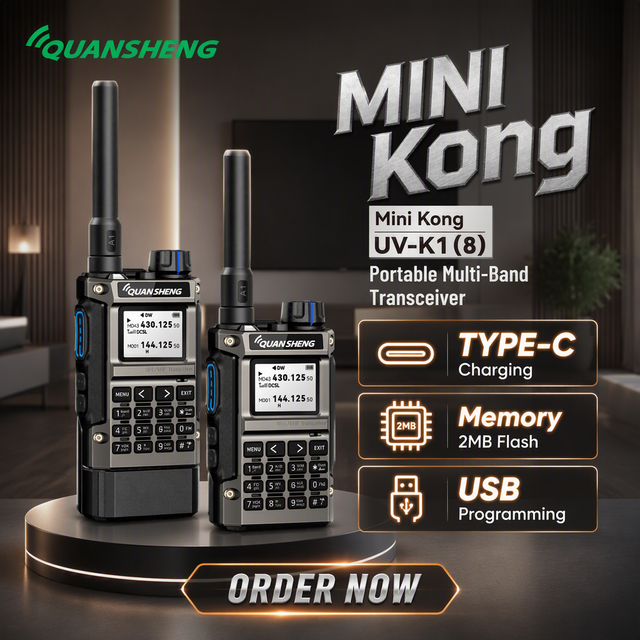 UV-K1(8) Fast Frequency Matching FCC CE ROHS 5W Full-band Receiving Two Way Radio Ready for Adventure