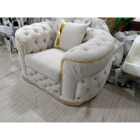 Canapé combiné moderne de luxe en acier inoxydable pour salon avec rembourrage en tissu et éponge, ensemble de meubles de salon