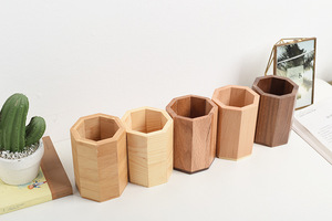 Văn Phòng Tre Đa Chức Năng Kid Bàn Tổ Chức Thép Bút Bằng Gỗ Chủ Bút Vận Chuyển Container Máy Tính Để Bàn Tổ Chức - Product Image 3