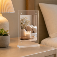 Numéros de table durables en acrylique avec base en bois pour réceptions de mariage, événements et présentoirs