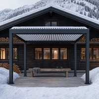 Pergola à lames orientables en aluminium, pavillon de jardin moderne, extérieur, 3x3, 3x4, 4x5, 6x3, 6x6m
