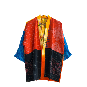 Robe Kimono en Soie pour Femme - Respirante, Florale, Luxe, Tendance, Vintage, Courte, Combo Été Automne Printemps, Peignoir - Product Image 2