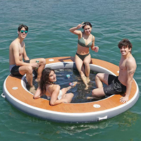 Flotador de hamaca de agua inflable de muelle de malla Circular de gran oferta con accesorios