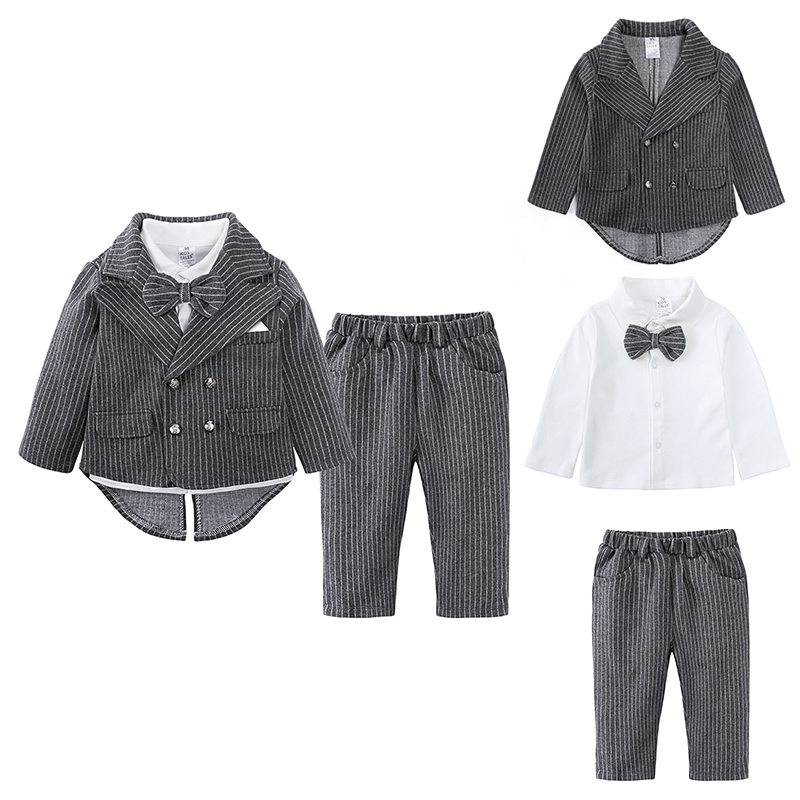 2018 New Arrival Baby Suit Gentleman Boy Clothes Sets Baby Romper Kid Overalls T Shirts 2pcs
