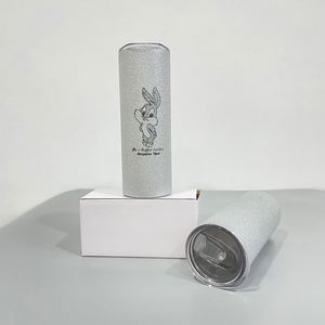USA Warehouse Free Shipping Chunky Skinny Straight Vacuum Insulated 20oz Shimmer Glitter Sublimation Tumblers for DIY Printing - Product Image 3