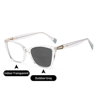 Nouvelles Lunettes de Soleil Photochromiques UV400 Effet Œil de Chat pour Femme, Monture Complète Tendance en TR