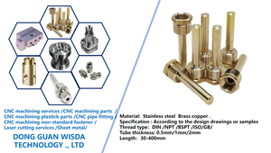 الفولاذ المقاوم للصدأ ، من النحاس الأصفر \ NPT BSPT Thermowells CNC مجسات غلاف مع أنبوب واقي للحرارة المزدوجة - Product Image 4