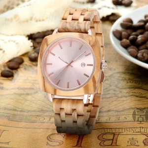 Montre en bois carrée rétro artisanale Drioshipping, montre en bois simple et exquise pour couple, montre à quartz - Product Image 1