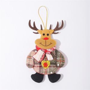 Fabric Christmas <b>Tree</b> Hanging <b>Ornaments</b> Santa Claus Reindeer Bear Snowman Pendant Plush Holiday Decor - Product Image 6