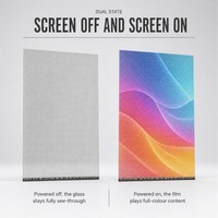 Écran transparent LED couleur pleine, affichage à film mince, film LED transparent flexible adhésif