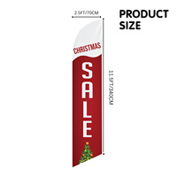 Drapeau de Noël personnalisé en polyester de 11,5 pieds, bannière de plage, signalisation publicitaire pour les fêtes, décoration extérieure pour jardin et pelouse