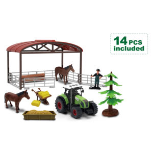 Juego de simulación de alta simulación modelo en miniatura DIY plástico 63 Uds Casa de granja juguete con figuras de animales personajes valla de granjeros - Product Image 3