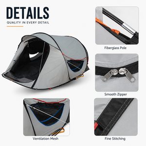 Tente instantanée automatique imperméable anti-UV avec poteaux <span class=keywords><strong>en</strong></span> fibre de verre <span class=keywords><strong>pour</strong></span> les <span class=keywords><strong>vacances</strong></span> <span class=keywords><strong>en</strong></span> <span class=keywords><strong>famille</strong></span>, le <span class=keywords><strong>camping</strong></span> <span class=keywords><strong>en</strong></span> plein air et la plage - Product Image 6