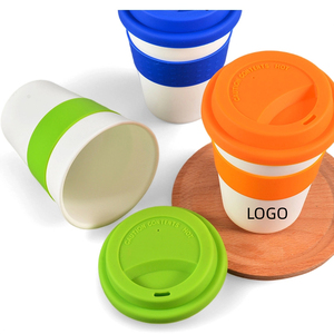 Tasse de voyage en fibre de bambou 12OZ tasse à café en paille de blé avec couvercle en <span class=keywords><strong>plastique</strong></span> réutilisable <span class=keywords><strong>jetable</strong></span> pour l'eau café grande idée cadeau - Product Image 5