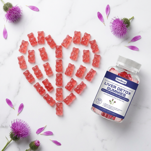 Gummies de soutien hépatique en gros sans sucre, à base de fibres de racine de chicorée <span class=keywords><strong>et</strong></span> de vitamine D3 pour la détoxification digestive <span class=keywords><strong>et</strong></span> hépatique - Product Image 4