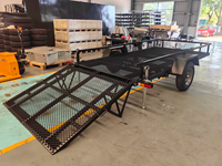 Remorque de transport ATV personnalisée 2x2m, capacité 500kg, chariot utilitaire tout-terrain à essieu unique avec rampe arrière pour le transport de quads