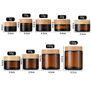 Tarro de Crema de Vidrio Esmerilado Transparente Ámbar con Tapa, Tamaños de 5g a 150g, Envase Vacío de Plástico con Estampado Dorado y Serigrafía para Productos Cosméticos y Cremas para Ojos - Product Image 4
