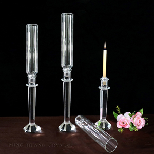 Pillar Crystal Candle Holder <strong>Candlesticks</strong> with <strong>Glass</strong> Tube MH-Z0165 - Product Image 4
