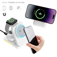 Gadget intelligent portable pliable 3 en 1 chargeur sans fil magnétique casque écouteurs montre intelligente téléphone portable chargeur sans fil Station